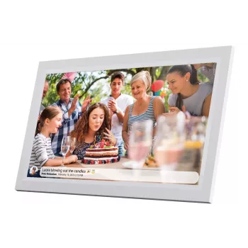 Denver PFF-1503WMK2 15.6-Zoll Wi-Fi digitaler Bilderrahmen, weiß