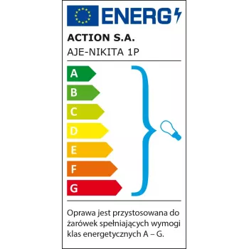 Wandleuchte ActiveJet NIKITA Nickel E27 einflammig, runder Metallschirm, IP20, 220–240 V, max. 60 W