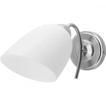 Wandleuchte ActiveJet NIKITA Nickel E27 einflammig, runder Metallschirm, IP20, 220–240 V, max. 60 W