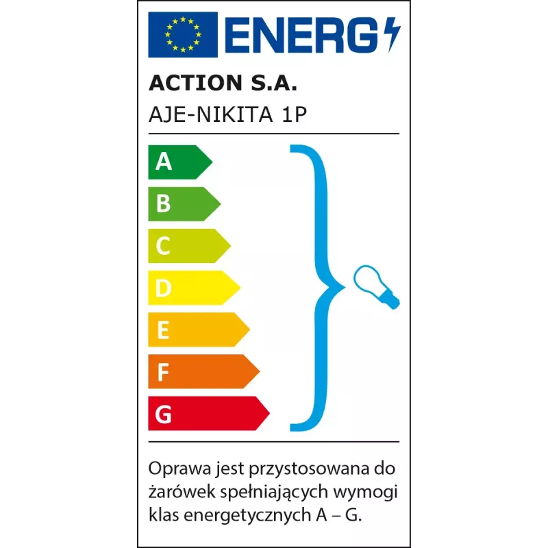 Wandleuchte ActiveJet NIKITA Patyna E27 Einzelsockel, Metallgehäuse, IP20, 220–240 V, 60 W, weißes Glas