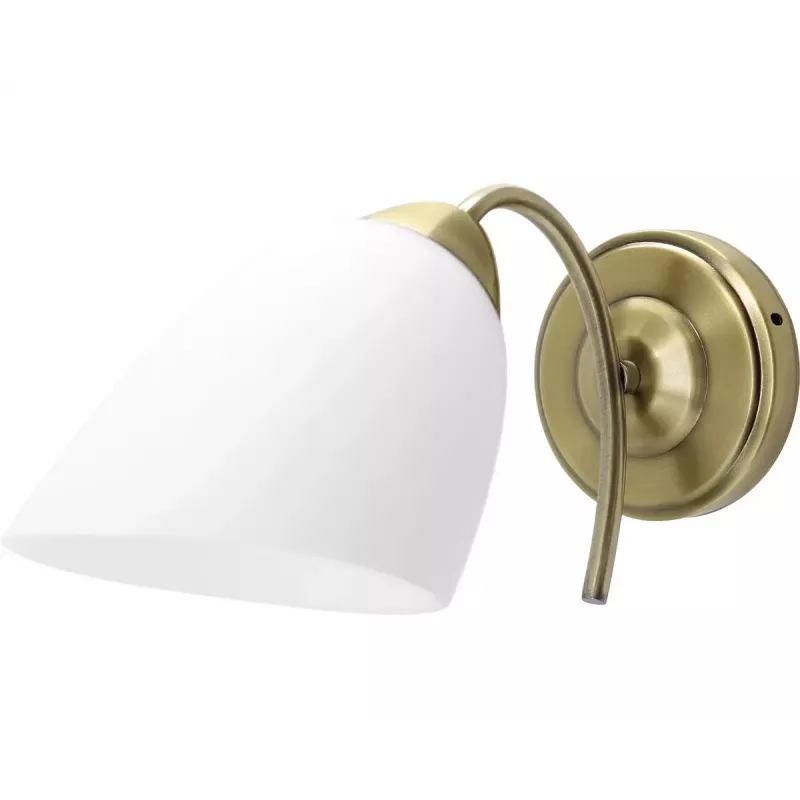 Wandleuchte ActiveJet NIKITA Patyna E27 Einzelsockel, Metallgehäuse, IP20, 220–240 V, 60 W, weißes Glas