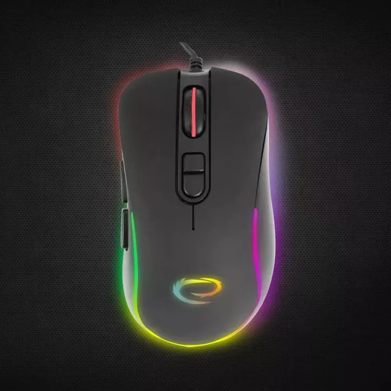 Gaming-Maus ESPERANZA EGM303 USB Type-C, optisch 2400 DPI, 7 Tasten, RGB, rechtshändig, schwarz
