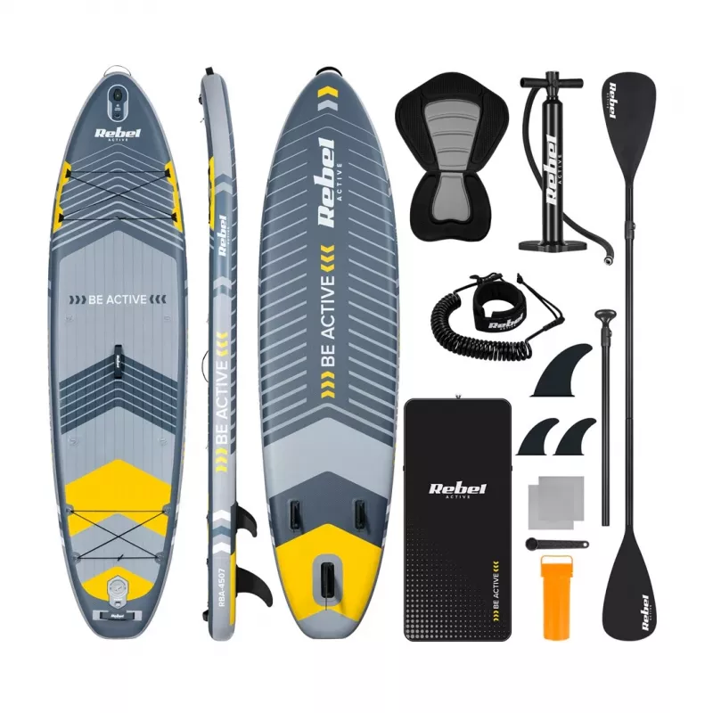 Aufblasbares SUP-Board Rebel ACTIVE 350x81x15 cm Set - Modell RBA-4500, Allround-Touring-Paddleboard