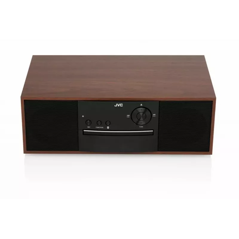 Mini-Tower-Musikanlage JVC RD-E761, 2x8 W RMS, Bluetooth 4.2, USB, CD, FM, Holzgehäuse, schwarz
