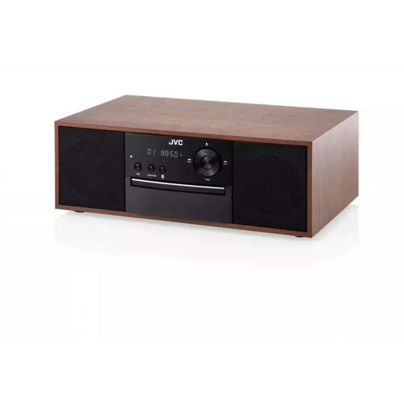 Mini-Tower-Musikanlage JVC RD-E761, 2x8 W RMS, Bluetooth 4.2, USB, CD, FM, Holzgehäuse, schwarz
