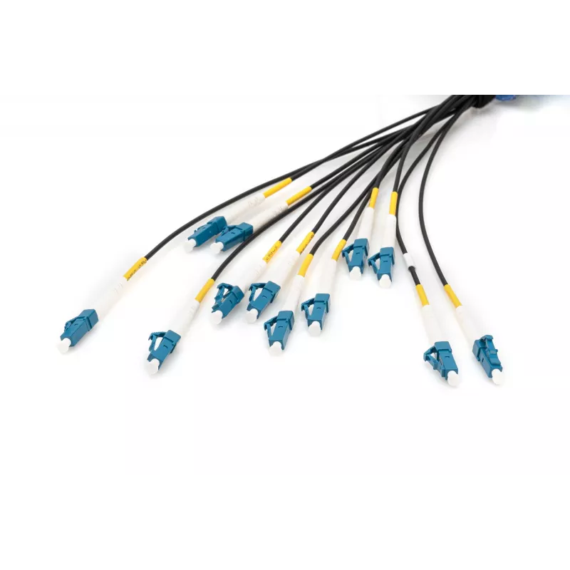 Digitus vorkonfektioniertes Glasfaser-Universal-Breakout-Kabel Einmoden-OS2 12 Fasern LC/UPC 100m