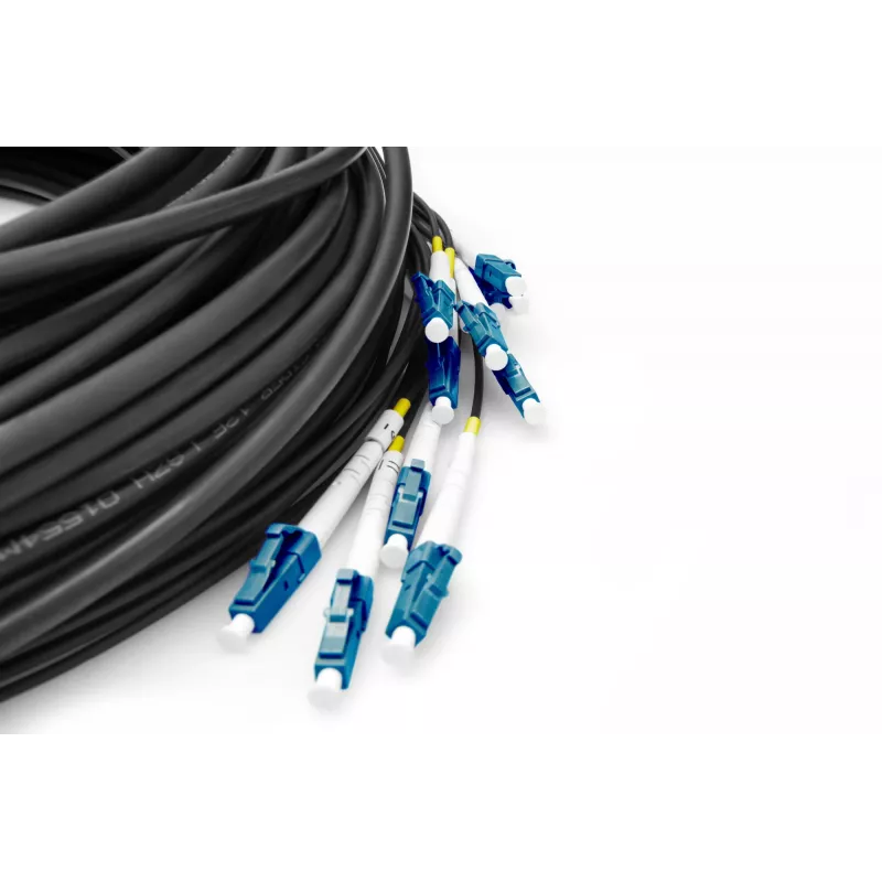 Digitus vorkonfektioniertes Glasfaser-Universal-Breakout-Kabel Einmoden-OS2 12 Fasern LC/UPC 100m