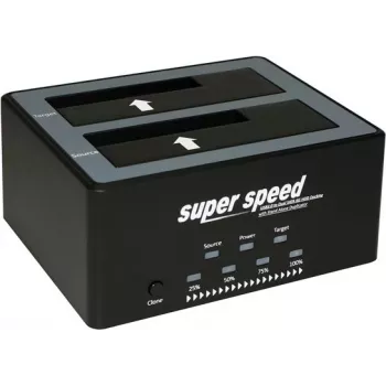 ROLINE - HDD-Dockingstation - Schächte: 2 - 6,4 cm, 8,9 cm (2,5, 3,5) - SATA 6Gb/s - 600 MBps - USB 2.0 - Schwarz (16.01.4122)