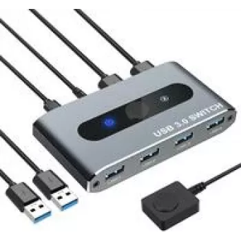 Techly USB 3.0 Switch 2 PC-Eingänge 4 Ausgänge - 4-Port - USB 2.0