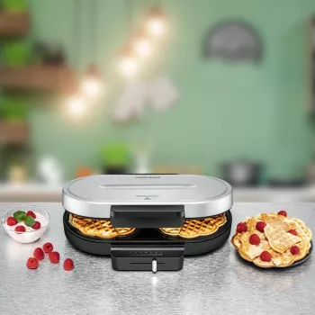 Rommelsbacher WA 1250 Waffeleisen 2 Waffeln 1250 W Silber