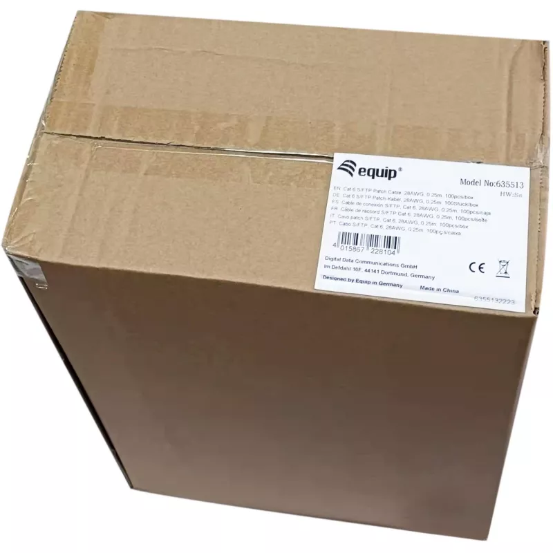 Patchkabel Equip Cat.6 S/FTP RJ-45 0,25 m Weiß