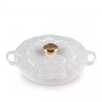 Le Creuset Gourmet Professional Kochtopf Blume 26 cm weiß