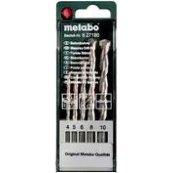 Beton-Spiralbohrer-Set Metabo 627180000 — 5-teilig: 4, 5, 6, 8, 10 mm