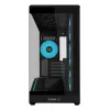 Mini-Tower-PC-Gehäuse Lian Li Vector V100R MINI — Mini-ITX/Micro-ATX, gehärtetes Glas, 3x120mm seitlich + 1x120mm rückseitiger Lüfter, 2x 2,5-Zoll + 1x 3,5-Zoll Einschübe, schwarz