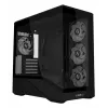 Mini-Tower-PC-Gehäuse Lian Li Vector V100R MINI — Mini-ITX/Micro-ATX, gehärtetes Glas, 3x120mm seitlich + 1x120mm rückseitiger Lüfter, 2x 2,5-Zoll + 1x 3,5-Zoll Einschübe, schwarz