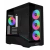 Mini-Tower-PC-Gehäuse Lian Li Vector V100R MINI — Mini-ITX/Micro-ATX, gehärtetes Glas, 3x120mm seitlich + 1x120mm rückseitiger Lüfter, 2x 2,5-Zoll + 1x 3,5-Zoll Einschübe, schwarz