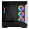 Mini-Tower-PC-Gehäuse Lian Li Vector V100R MINI — Mini-ITX/Micro-ATX, gehärtetes Glas, 3x120mm seitlich + 1x120mm rückseitiger Lüfter, 2x 2,5-Zoll + 1x 3,5-Zoll Einschübe, schwarz