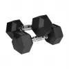 Gummierte Gusseisen-Hanteln HEX 2x9 kg REBEL ACTIVE