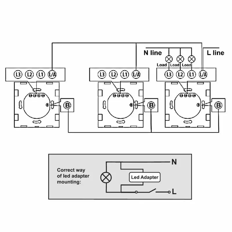Wandlichtschalter MACLEAN MCE712B Single Touch – smarter Einfachschalter