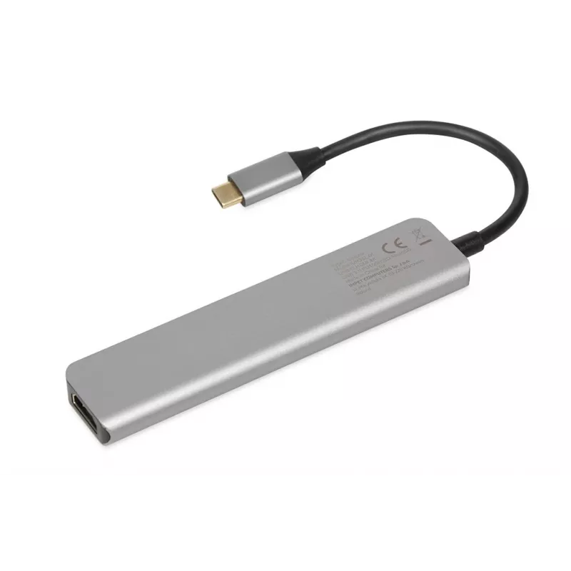 Docking-Hub IBOX IUH3SL4K USB Type-C 5 Gbit/s, HDMI 4K@30Hz, PD bis 100 W, 2x USB-A, 2x USB-C, Kartenleser, Silber
