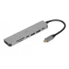 Docking-Hub IBOX IUH3SL4K USB Type-C 5 Gbit/s, HDMI 4K@30Hz, PD bis 100 W, 2x USB-A, 2x USB-C, Kartenleser, Silber