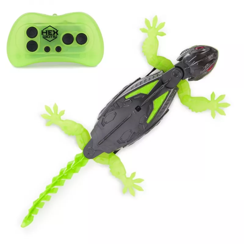 HEX BOTS | Interaktiver Spielzeug-Wandkrabbler-Gecko-RC-Roboter | Grün/Grau