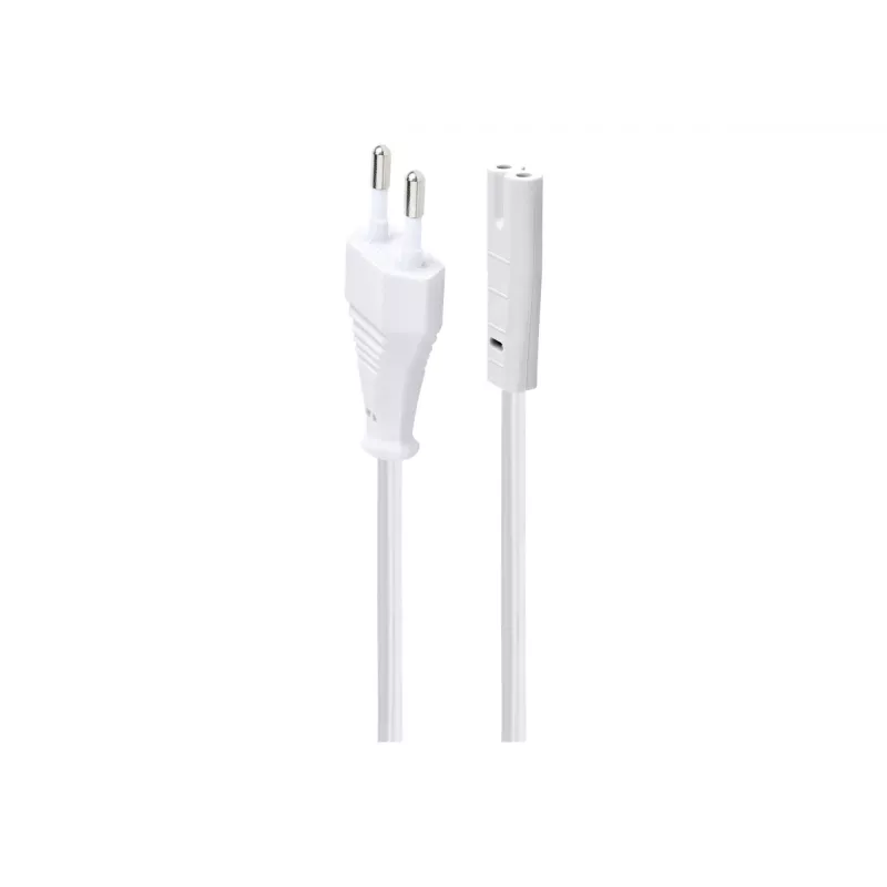 Netzkabel Gembird PC-184/2-W — 1,8 m, Typ-C-Stecker auf C8-Kupplung, weiß