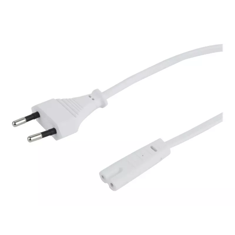 Netzkabel Gembird PC-184/2-W — 1,8 m, Typ-C-Stecker auf C8-Kupplung, weiß