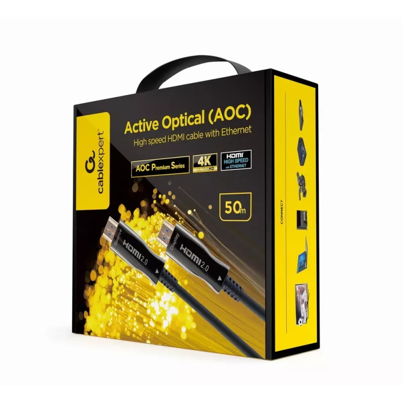 HDMI-Kabel Gembird CCBP-HDMI-AOC-50M-02 50 m, HDMI Typ A, HDMI 2.0, 18 Gbit/s, schwarz