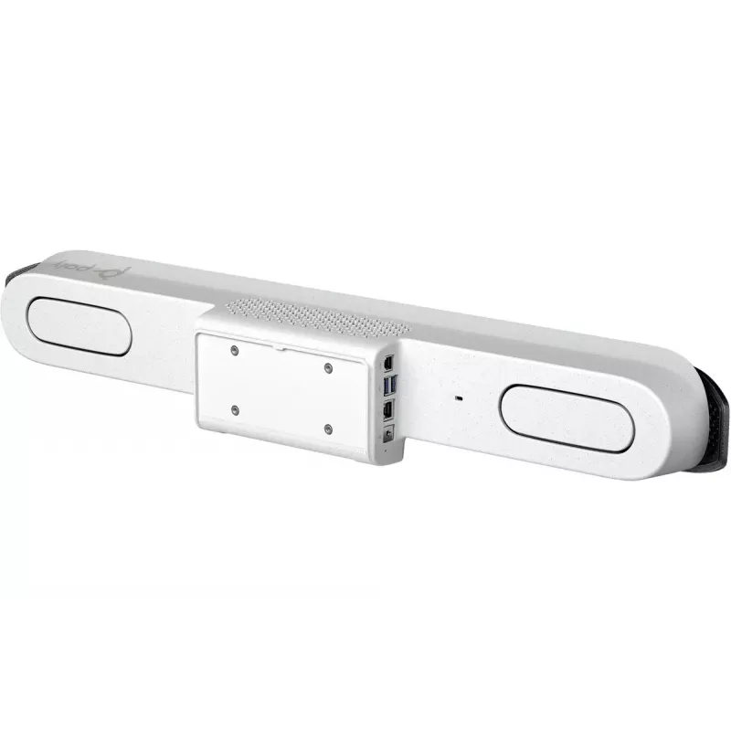HP POLY POLY Studio X52 All‑In‑One Video Bar — 4K UHD, 30 fps, 95° Sichtfeld, 5-facher Digitalzoom, Wi‑Fi, Bluetooth, Android, Weiß