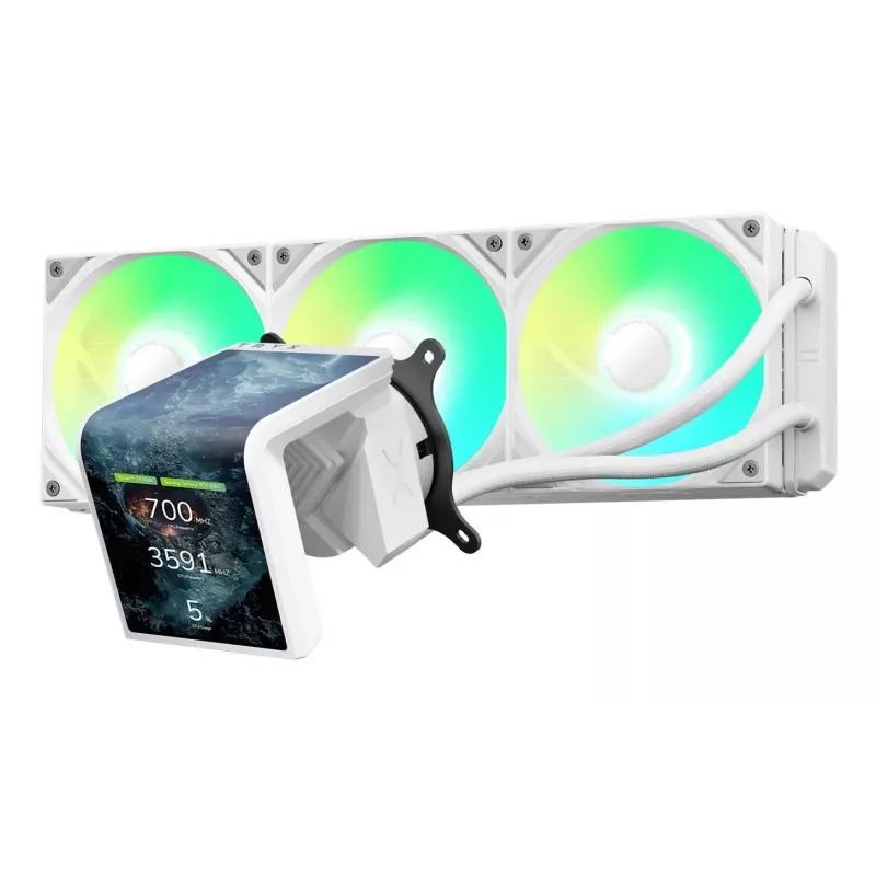 Flüssig-CPU-Kühler TRYX PANORAMA SE ARGB 360 mit 3D-AMOLED-Display, 360-mm-Radiator