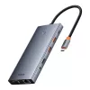 Hub 13in1 Baseus PortalJoy USB-C auf HDMI+DP+VGA+C+USB+PD+RJ45+SD/TF+3,5mm (grau)