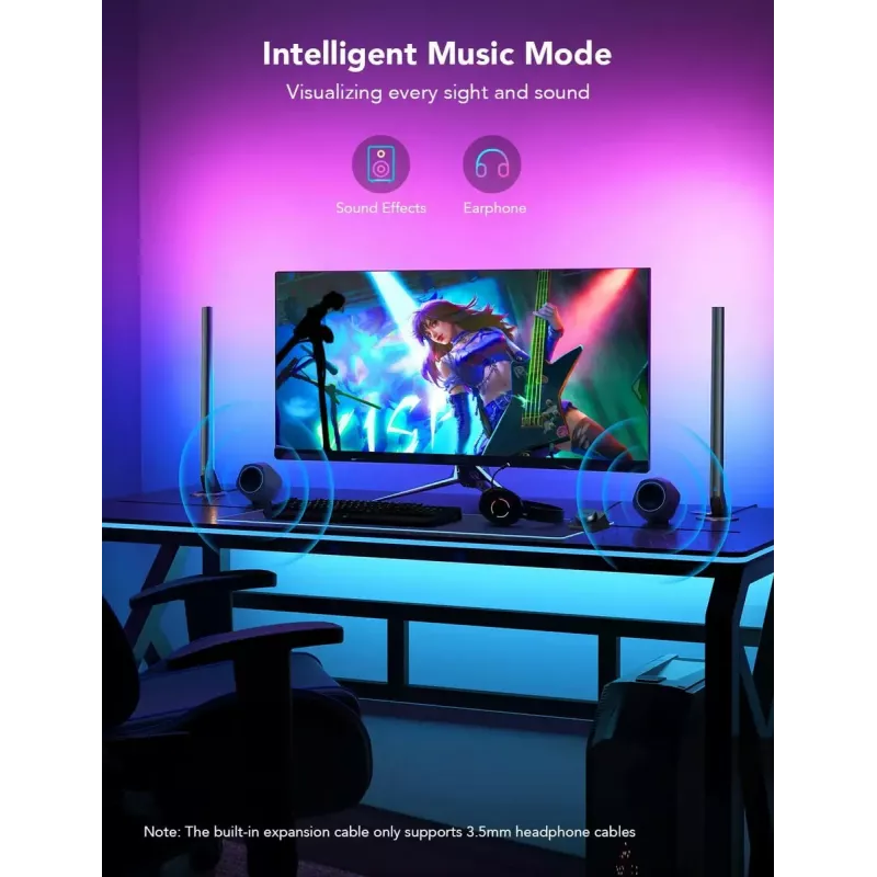 Tisch- und Pendel-Gaming-Lichtleisten Govee H6047 RGBIC Wi‑Fi, mehrzonige RGBIC-Beleuchtung