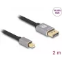 DeLOCK Mini DisplayPort auf DisplayPort Kabel 8K 60 Hz 2 m grau Metall