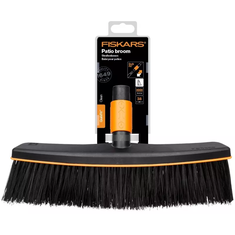 Fiskars 1001416 Besen Kunststoff Schwarz, Orange