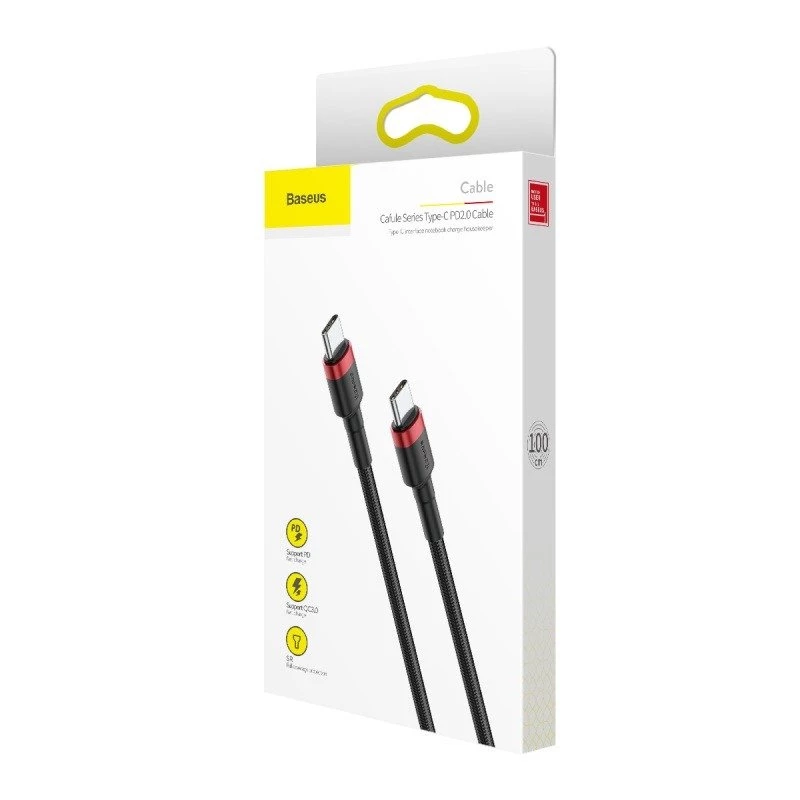 USB-Kabel Baseus Cafule 2m USB-C Schwarz Rot