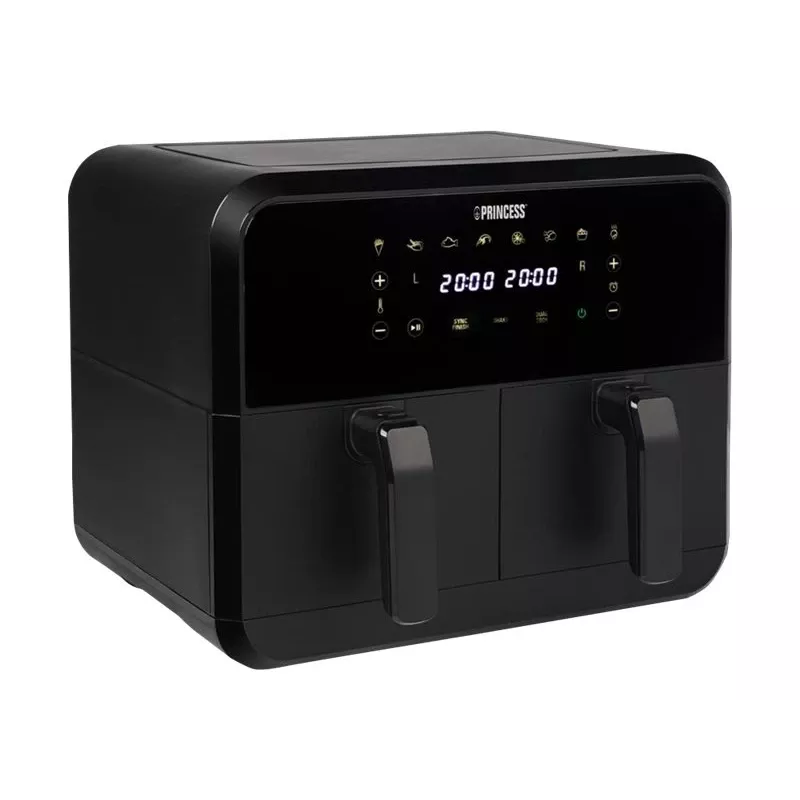 Airfryer Princess 1.182068.01.001 Doppelkammer-Heißluftfritteuse 8 L 2400 W 220 °C Touch LED (schwarz)
