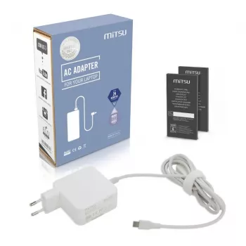 Netzadapter MITSU ZM/USBC45W 45W USB Type-C weiß, Ladegerät mit einem Anschluss