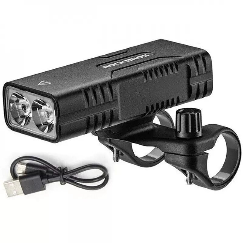 Rockbros Fahrradlicht mit Powerbank-Funktion + USB-C-auf-USB-A-Kabel, 850 lm, schwarz
