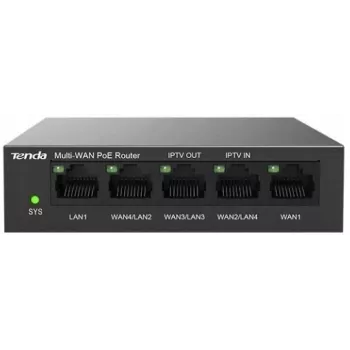 Kabelgebundener Router Tenda G0-5G-PoE Gigabit Ethernet Schwarz IPSec VPN