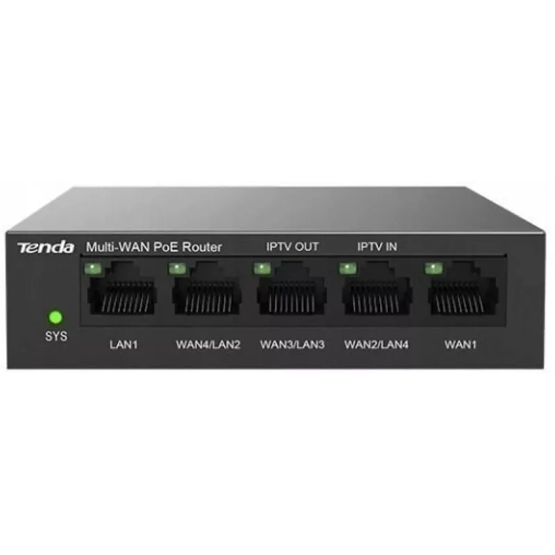 Kabelgebundener Router Tenda G0-5G-PoE Gigabit Ethernet Schwarz IPSec VPN