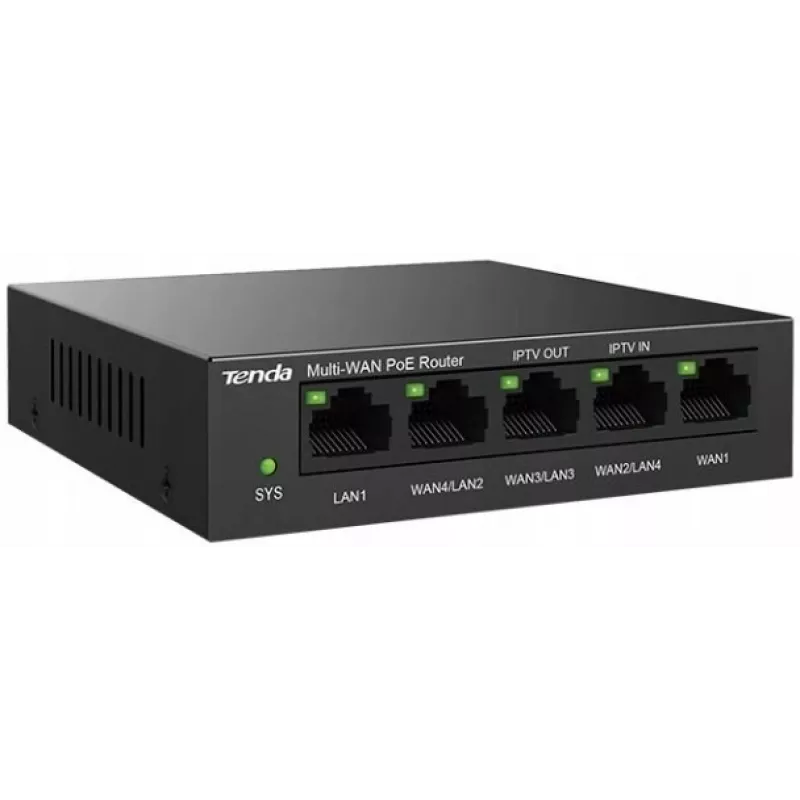 Kabelgebundener Router Tenda G0-5G-PoE Gigabit Ethernet Schwarz IPSec VPN