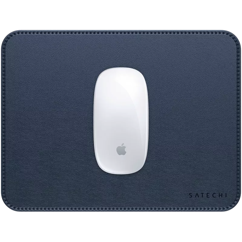 Satechi Premium Maus Pad – Vegan-Leder Mauspad (Blau)