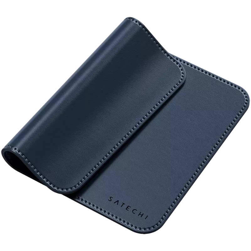 Satechi Premium Maus Pad – Vegan-Leder Mauspad (Blau)