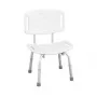 Duschhocker REHA FUND WILSON RF-820 mit ausgeschnittener Rückenlehne, U-förmigem PVC-Sitz, höhenverstellbar 75–85 cm, belastbar bis 110 kg, weiß