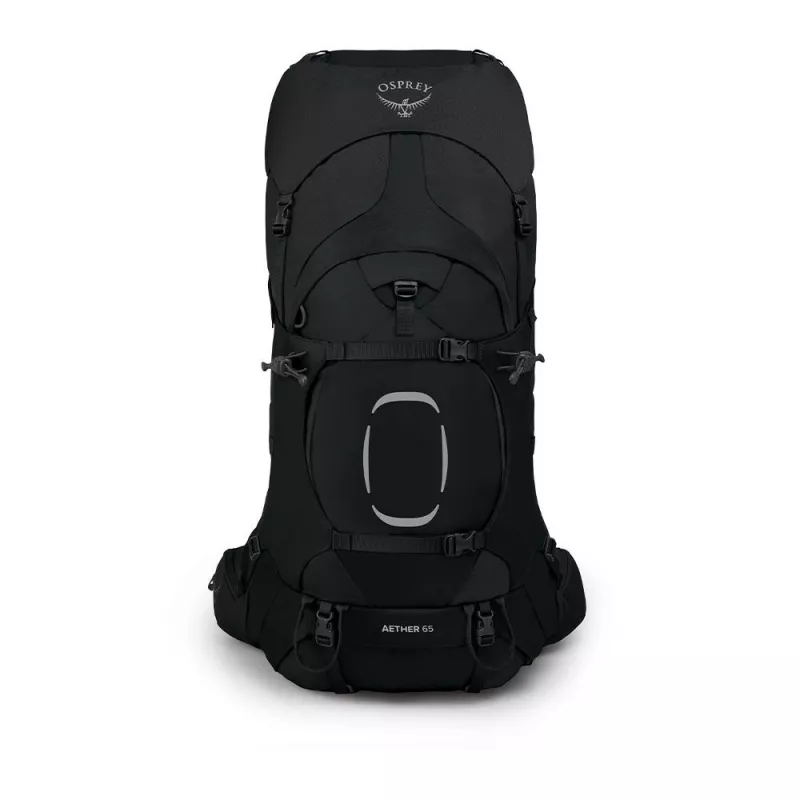 Rucksack Osprey Aether 65 — 65 L, Nylon, Schwarz, 2,2 kg, 40 cm Breite, Herren