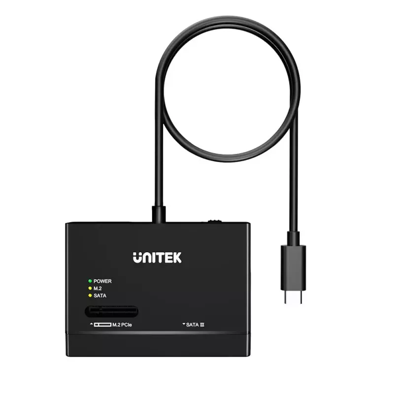 SSD-Gehäuse UNITEK S1232A01-EU Schwarz M.2/2,5 Zoll/3,5 Zoll 10 Gbit/s