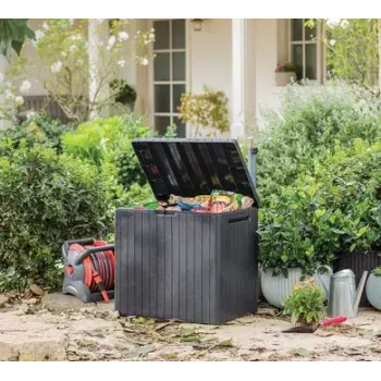 Aufbewahrungsbox Keter City 113L — Gartencontainer aus Kunstharz für den Außenbereich, 113 l, graphit