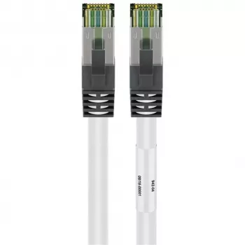 Goobay CAT 8.1 Patchkabel, S/FTP (PiMF), Weiß, 0,5 m - LSZH halogenfrei, Kupfer AWG 24 (55123)