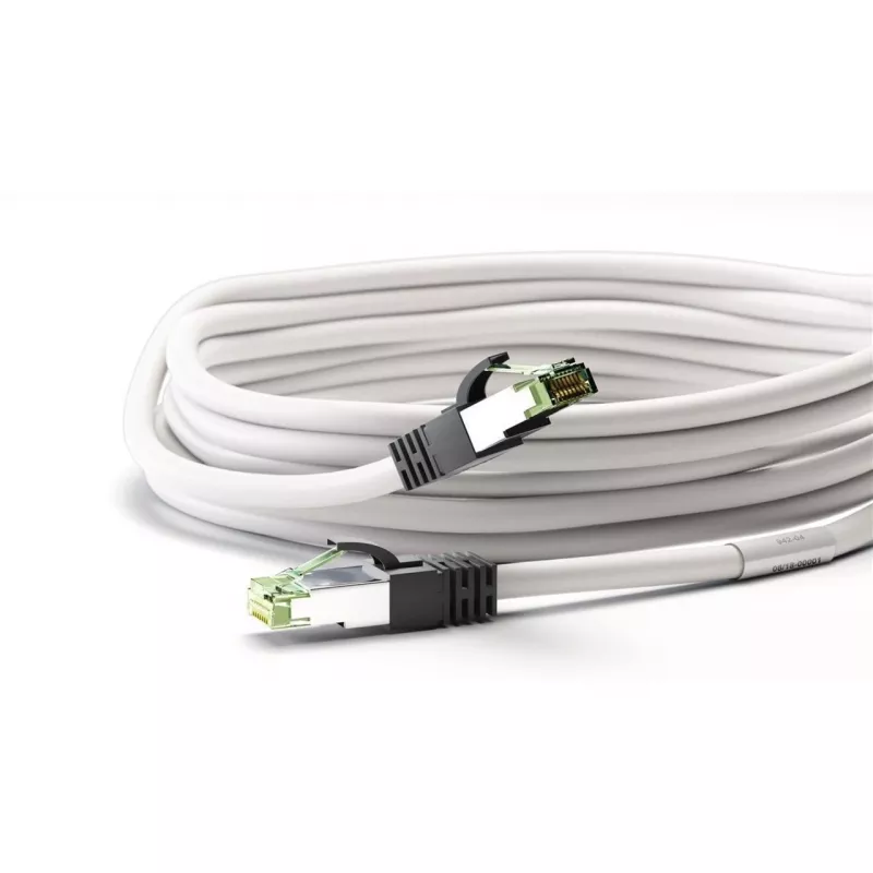 Goobay CAT 8.1 Patchkabel, S/FTP (PiMF), Weiß, 0,5 m - LSZH halogenfrei, Kupfer AWG 24 (55123)